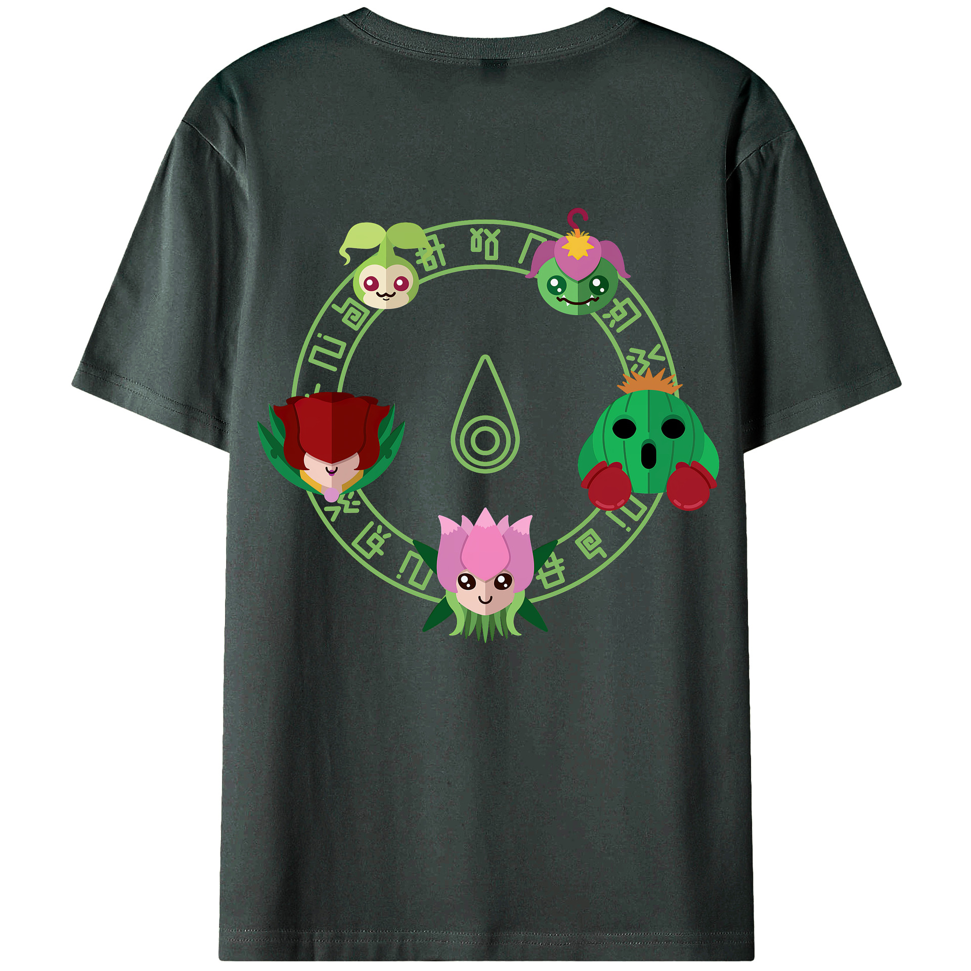 （画像用） Digimon デジタルモンスター/デジモン 綿100％ メンズ半袖Tシャツ（バックプリント） 通気性